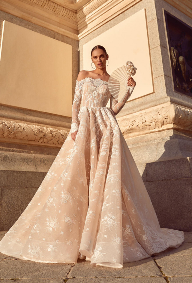 Hailey  Sparkling Draped Strapless Corset Wedding Gown - Encanto - Bridal  Dresses - Galia Lahav